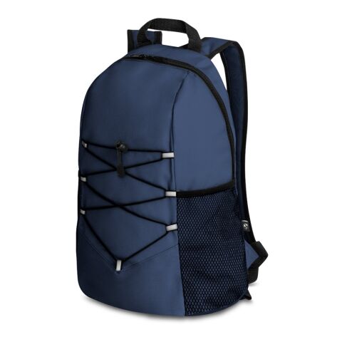 Nachhaltiger Werbeartikel TURIM. Rucksack aus 600D recyceltes Polyester – Blau – mit Logo bedruckt