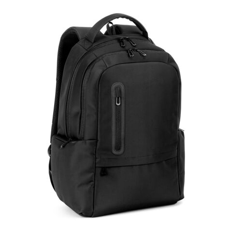BOSTON SOLID. Laptop-Rucksack (17") aus 150D Nylon mit 2 gepolsterten Fächern schwarz