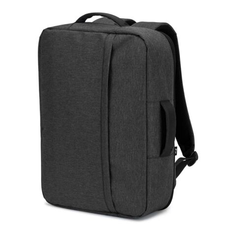 Werbeartikel NIAMEY. Tasche aus hochdichtem, recyceltem 300D-Polyester für Laptop 15'6" – Dunkelgrau – mit Logo bedruckt