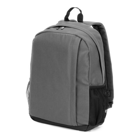 Werbeartikel LIVERPOOL. Laptop-Rucksack aus recyceltem 600D Polyester, 15" – Grau – mit Logo bedruckt