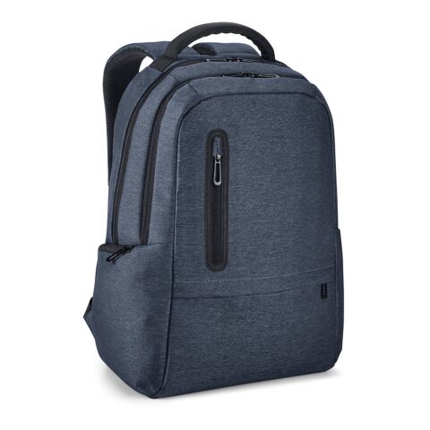 Werbeartikel BOSTON. Wasserdichter 2Tone Nylon 17'' Laptop-Rucksack – Blau – mit Logo bedruckt