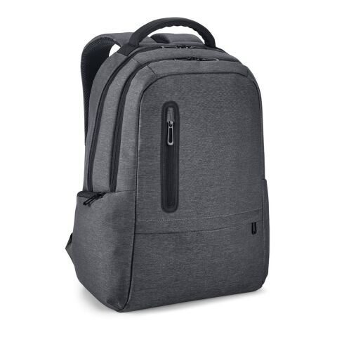Werbeartikel BOSTON. Wasserdichter 2Tone Nylon 17'' Laptop-Rucksack – Dunkelgrau – mit Logo bedruckt