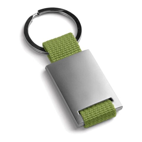 Werbeartikel GRIPITCH Schlüsselanhänger aus Metall & Gurtband, hochwertiges Design-Accessoire inkl. schwarzer Geschenkbox – Hellgrün – mit Logo