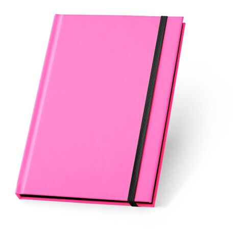 WATTERS. A5-Notizbuch aus fluoreszierendem PU mit linierten Seiten Rosa | ohne Werbeanbringung | Nicht verfügbar | Nicht verfügbar | Nicht verfügbar