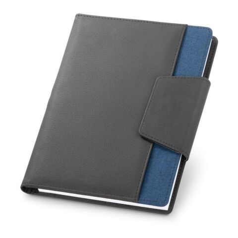 RUSSEL. Notizbuch A5 aus PU und Polyestergewebe mit Magnetverschluss mit unbedruckte Seiten Blau | ohne Werbeanbringung | Nicht verfügbar | Nicht verfügbar | Nicht verfügbar