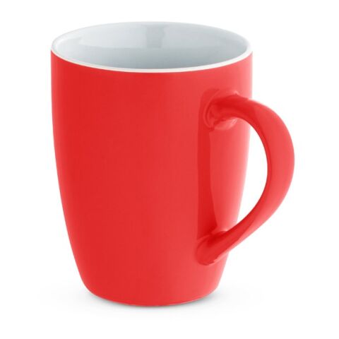 Werbeartikel CINANDER. Keramikbecher mit glänzender Oberfläche, 370 ml – Rot – mit Logo bedruckt