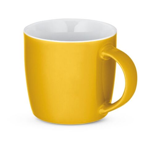 Werbeartikel COMANDER. Keramikbecher mit glänzender Oberfläche, 370 ml – Gelb – mit Logo bedruckt