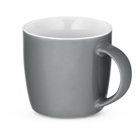Werbeartikel COMANDER. Keramikbecher mit glänzender Oberfläche, 370 ml – Grau – mit Logo bedruckt