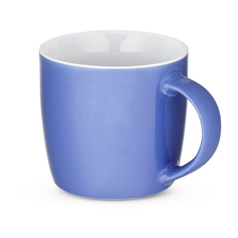 Werbeartikel COMANDER. Keramikbecher mit glänzender Oberfläche, 370 ml – Hellblau – mit Logo bedruckt