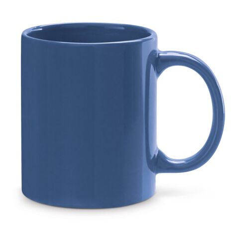 Werbeartikel BARINE 350 ml Kaffeebecher aus Keramik spülmaschinenfest nach EN12875-1 inkl. Geschenkbox – Blau – mit Logo bedruckt