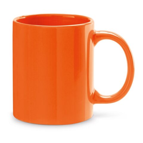 Werbeartikel BARINE 350 ml Kaffeebecher aus Keramik spülmaschinenfest nach EN12875-1 inkl. Geschenkbox – Orange – mit Logo bedruckt