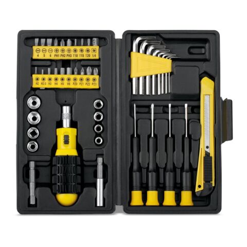 TUFF. Werkzeugset besteht aus 45 Teilen schwarz | ohne Werbeanbringung | Nicht verfügbar | Nicht verfügbar | Nicht verfügbar