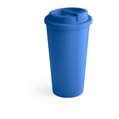Werbeartikel CUPPARI. Reisebecher aus PP – Königsblau – mit Logo bedruckt