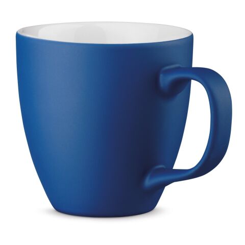Werbeartikel PANTHONY MAT 450 ml Porzellanbecher matte Hydroglasur modernes Design Made in Europe inkl. Geschenkbox – Blau – mit Logo bedruckt