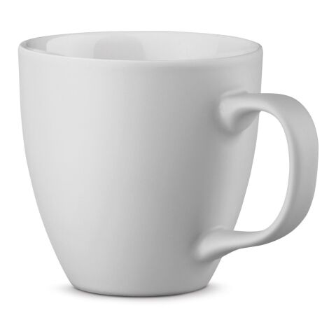 Werbeartikel PANTHONY MAT 450 ml Porzellanbecher matte Hydroglasur modernes Design Made in Europe inkl. Geschenkbox – Weiss – mit Logo bedruckt