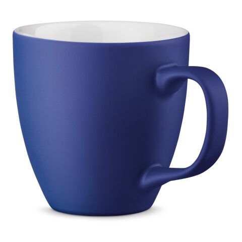 Werbeartikel PANTHONY MAT 450 ml Porzellanbecher matte Hydroglasur modernes Design Made in Europe inkl. Geschenkbox – Königsblau – mit Logo bedruckt