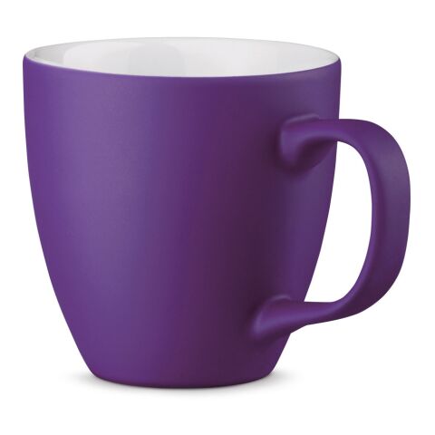 Werbeartikel PANTHONY MAT 450 ml Porzellanbecher matte Hydroglasur modernes Design Made in Europe inkl. Geschenkbox – Violett – mit Logo bedruckt