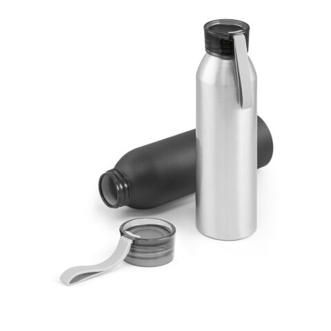 Werbeartikel RIO. Recycelt Aluminium (100% rAL) flasche mit PP-Verschluss 660 ml – Satinsilber – mit Logo bedruckt