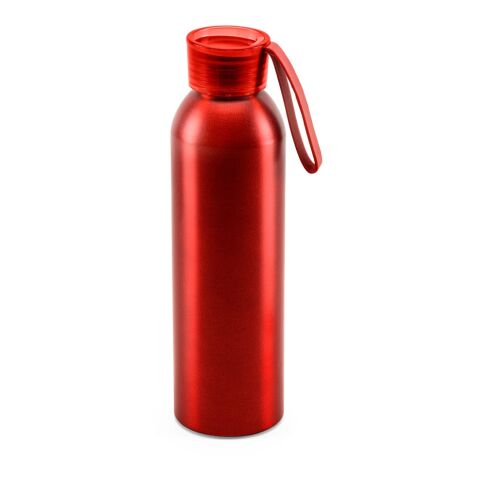Werbeartikel RIO. Recycelt Aluminium (100% rAL) flasche mit PP-Verschluss 660 ml – Rot – mit Logo bedruckt