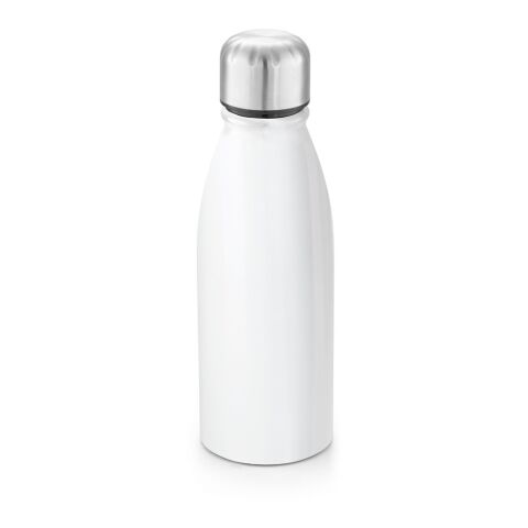 Werbeartikel BEANE 500 ml Aluminium-Sportflasche leicht mit hochwertigem Edelstahldeckel & Auslaufschutz – Weiss – mit Logo bedruckt