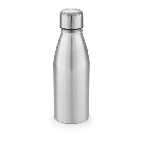 Werbeartikel BEANE 500 ml Aluminium-Sportflasche leicht mit hochwertigem Edelstahldeckel & Auslaufschutz – Satinsilber – mit Logo bedruckt
