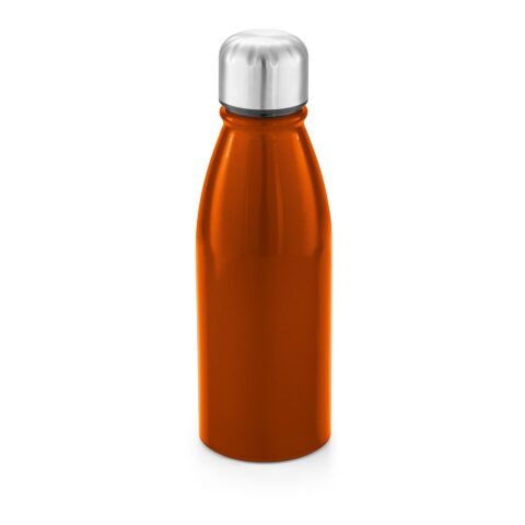 Werbeartikel BEANE 500 ml Aluminium-Sportflasche leicht mit hochwertigem Edelstahldeckel & Auslaufschutz – Orange – mit Logo bedruckt