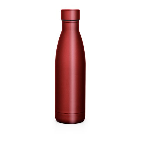 Werbeartikel Edelstahl Thermosflasche 500 ml BUFFON doppelwandig vakuumisoliert Geschenkbox BPA-frei – Rot – mit Logo bedruckt