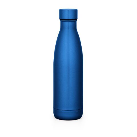 Werbeartikel Edelstahl Thermosflasche 500 ml BUFFON doppelwandig vakuumisoliert Geschenkbox BPA-frei – Königsblau – mit Logo bedruckt