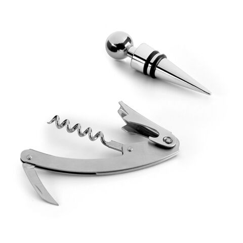 BARREL. Weinset aus Zink und Edelstahl bestehend Satinsilber | ohne Werbeanbringung | Nicht verfügbar | Nicht verfügbar | Nicht verfügbar