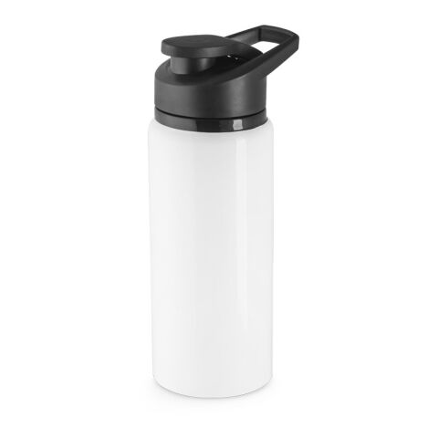 Werbeartikel SHAWN. Sportflasche aus 100% recyceltem aluminium 600 ml – Weiss – mit Logo bedruckt