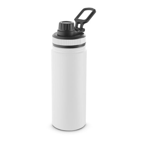 Werbeartikel FEDERER. Trinkflasche aus 90% recyceltem Edelstahl 570 ml – Weiss – mit Logo bedruckt