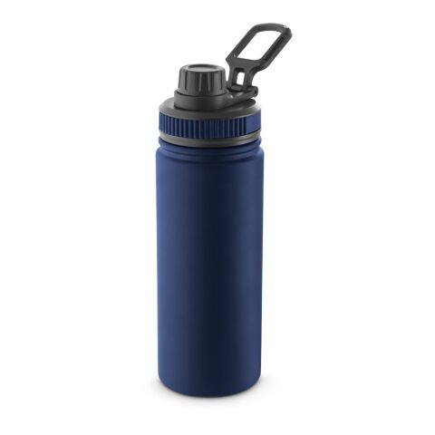 Werbeartikel FEDERER. Trinkflasche aus 90% recyceltem Edelstahl 570 ml – Dunkelblau – mit Logo bedruckt