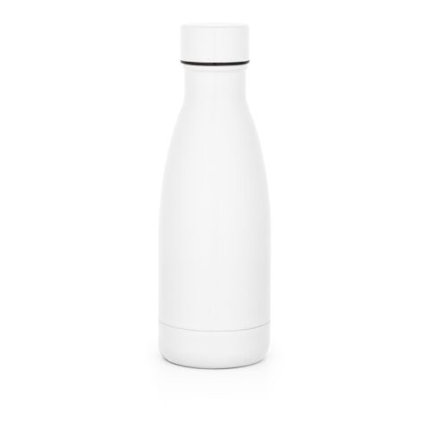 Werbeartikel RE-BUFFON S. Thermosflasche aus 90% recyceltem Edelstahl 400 ml – Weiss – mit Logo bedruckt
