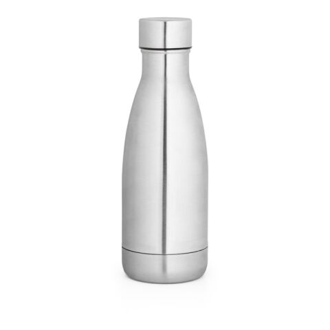 Werbeartikel RE-BUFFON S. Thermosflasche aus 90% recyceltem Edelstahl 400 ml – Satinsilber – mit Logo bedruckt