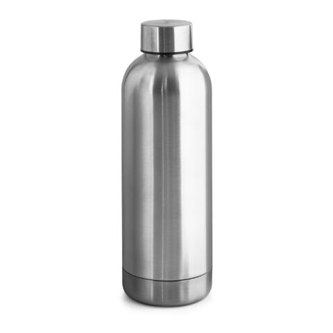 Werbeartikel ODIN METTALIC. Flasche aus 90% recyceltem Edelstahl 550 ml – Satinsilber – mit Logo bedruckt