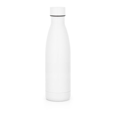 Werbeartikel RE-BUFFON M. Thermosflasche aus 90% recyceltem Edelstahl 520 ml – Weiss – mit Logo bedruckt