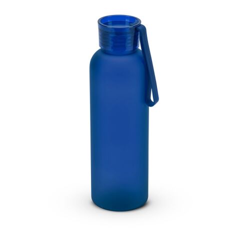 Werbeartikel RIO rPET. Trinkflasche (600 ml) aus recyceltem PET (100 % rPET) mit matter Oberfläche – Blau – mit Logo bedruckt