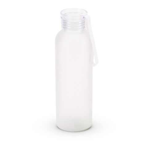 Werbeartikel RIO rPET. Trinkflasche (600 ml) aus recyceltem PET (100 % rPET) mit matter Oberfläche – Transparent – mit Logo bedruckt