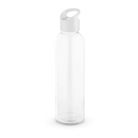 Werbeartikel PORTIS GLASS. Glasflasche mit PP-Verschluss 500 ml – Weiss – mit Logo bedruckt