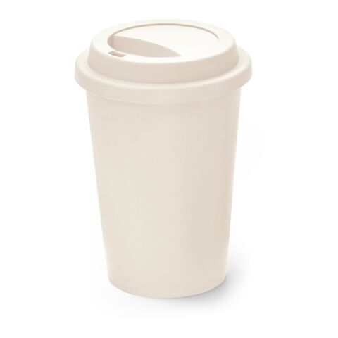 Werbeartikel TONALI 450. Mehrwegbecher aus PP 450 ml – Pastellweiss – mit Logo bedruckt