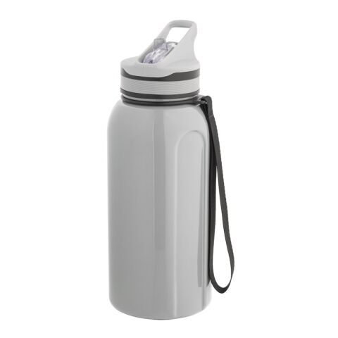 Werbeartikel TYSON. Sportflasche 1230 ml aus PETG – Grau – mit Logo bedruckt
