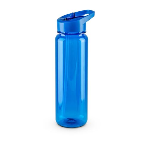 Werbeartikel GILMORE. Sportflasche (750 ml) aus recyceltem PET (100% rPET) mit glänzender transluzenter Oberfläche – Blau – mit Logo bedruckt