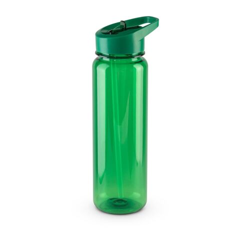 Werbeartikel GILMORE. Sportflasche (750 ml) aus recyceltem PET (100% rPET) mit glänzender transluzenter Oberfläche – Grün – mit Logo bedruckt