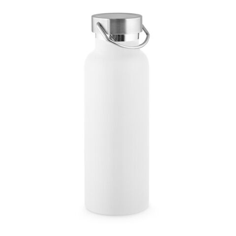 Nachhaltiger Werbeartikel DUPLANTIS. Edelstahlflasche (36% recycelt) mit Vakuum-Isolierung 810 ml – Weiss – mit Logo bedruckt
