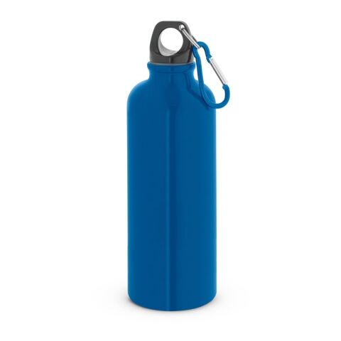 Werbeartikel KELCE. Edelstahlflasche mit einwandiger Ausführung und Karabiner, 550 ml – Blau – mit Logo bedruckt