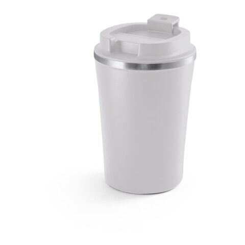 Werbeartikel PHELPS CERAMIC. Reisebecher aus Edelstahl mit Keramikbeschichtung innen 470 ml – Hellgrau – mit Logo bedruckt