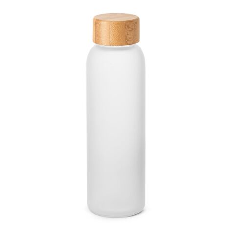Werbeartikel LILLARD GLASS. Trinkflasche aus Mattglas 500 ml – Weiss – mit Logo bedruckt