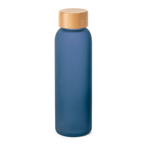 Werbeartikel LILLARD GLASS. Trinkflasche aus Mattglas 500 ml – Königsblau – mit Logo bedruckt