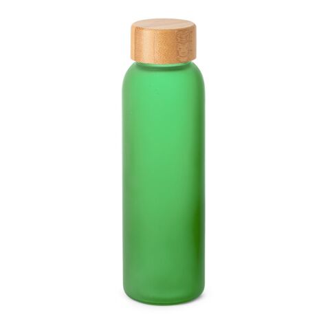 Werbeartikel LILLARD GLASS. Trinkflasche aus Mattglas 500 ml – Hellgrün – mit Logo bedruckt