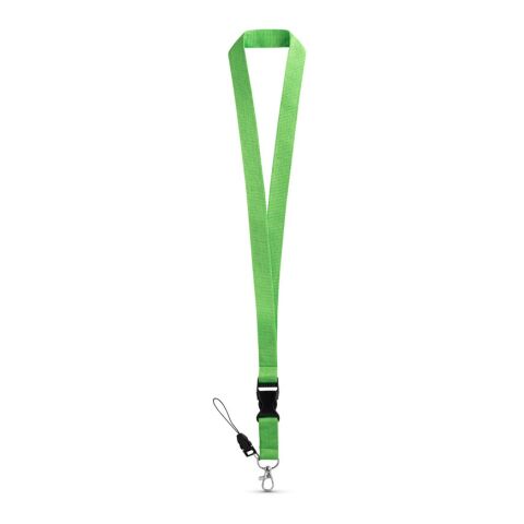 Werbeartikel ANQUETIL Lanyard Schlüsselband 20mm mit abnehmbarer Schnalle Metall-Karabiner ideal für Messen – Hellgrün – mit Logo bedruckt